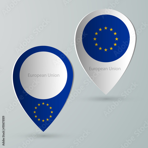 paper of map marker for maps european union