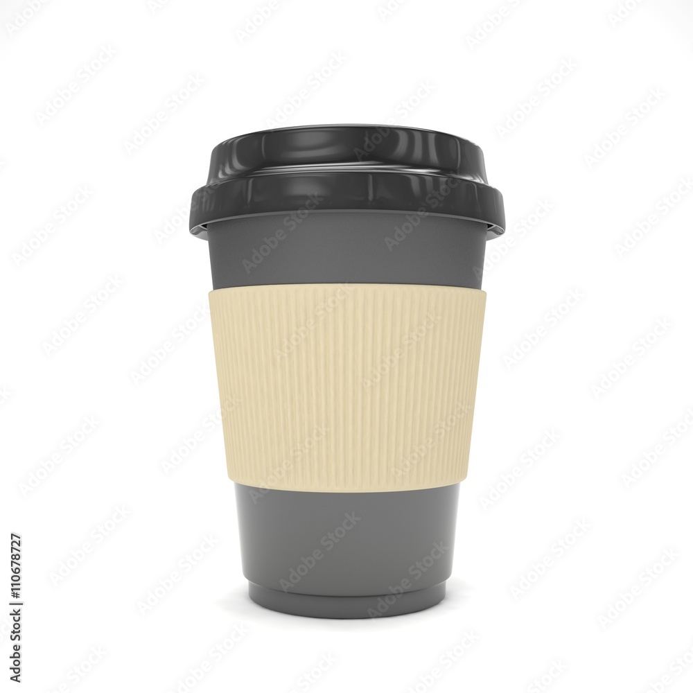 Coffee to go on white. 3d rendering. Coffee to go on white. 3d rendering.