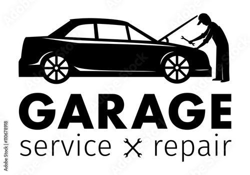Auto center, garage service and repair logo,Vector Template.