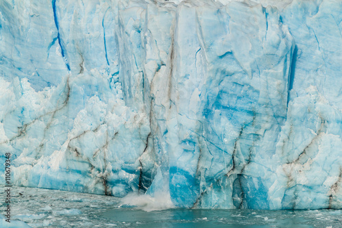 Icebergs falling off Perito Moreno glacier in Patagonia, Argentina