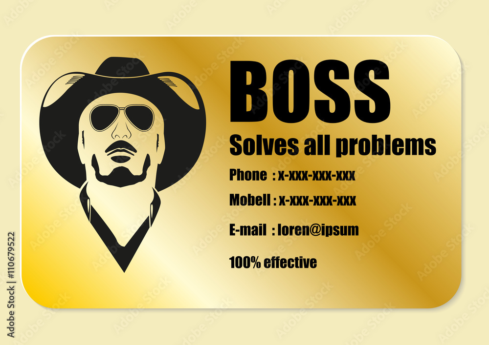 Визитная карточка босса Векторный объект Stock | Adobe Stock
