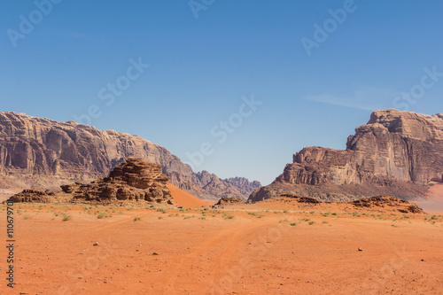 Wadi Rum desert - Valley of the Moon in Jordan. UNESCO World Her