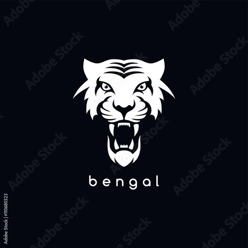 Fototapeta Naklejka Na Ścianę i Meble -  bengal white tiger logotype