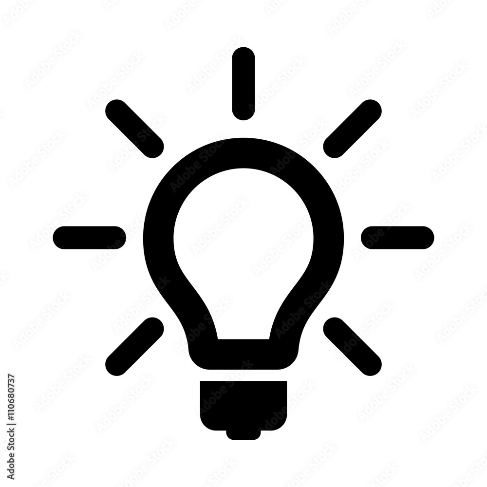 idea bulb icon black on white background idea bulb icon black on white background