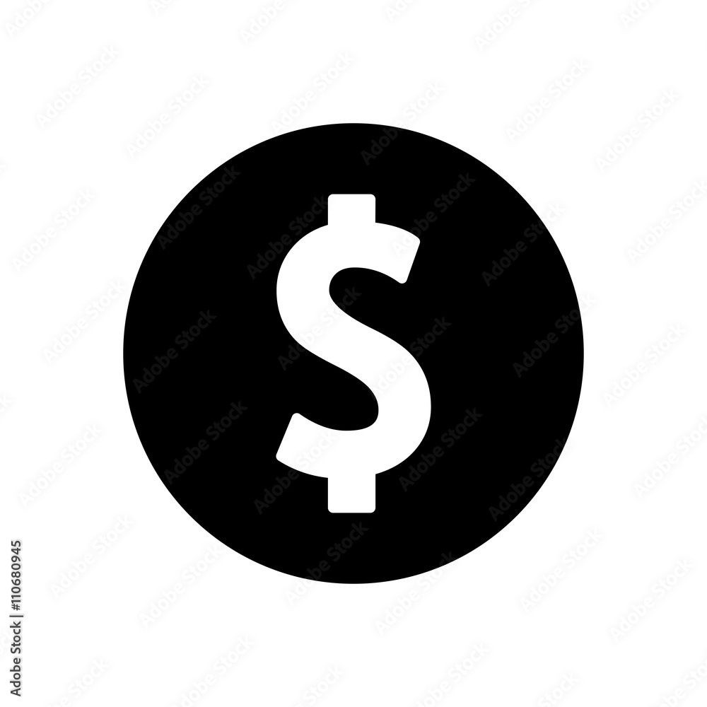 dollar sticker badge icon black on white background dollar sticker badge icon black on white background