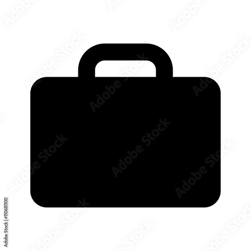 briefcase icon black on white background photo