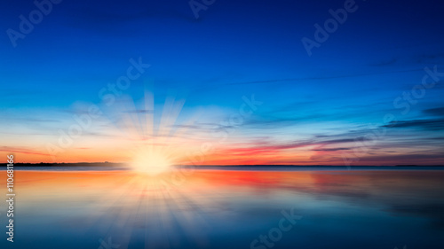 Sunset in Sweden. Beautiful Orange and blue skyes © Kilman Foto