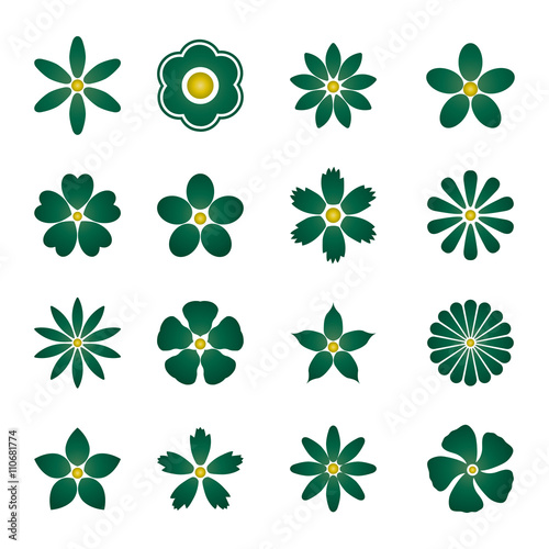 Flower bud set, vector illustration