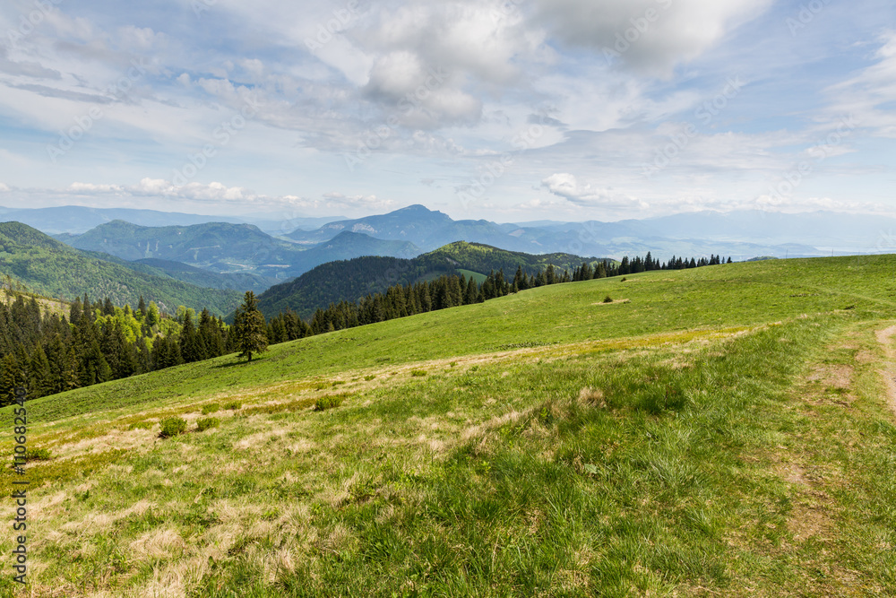 Fototapeta premium Nature along the cycling way from Malino Brdo to Revuce in Slova