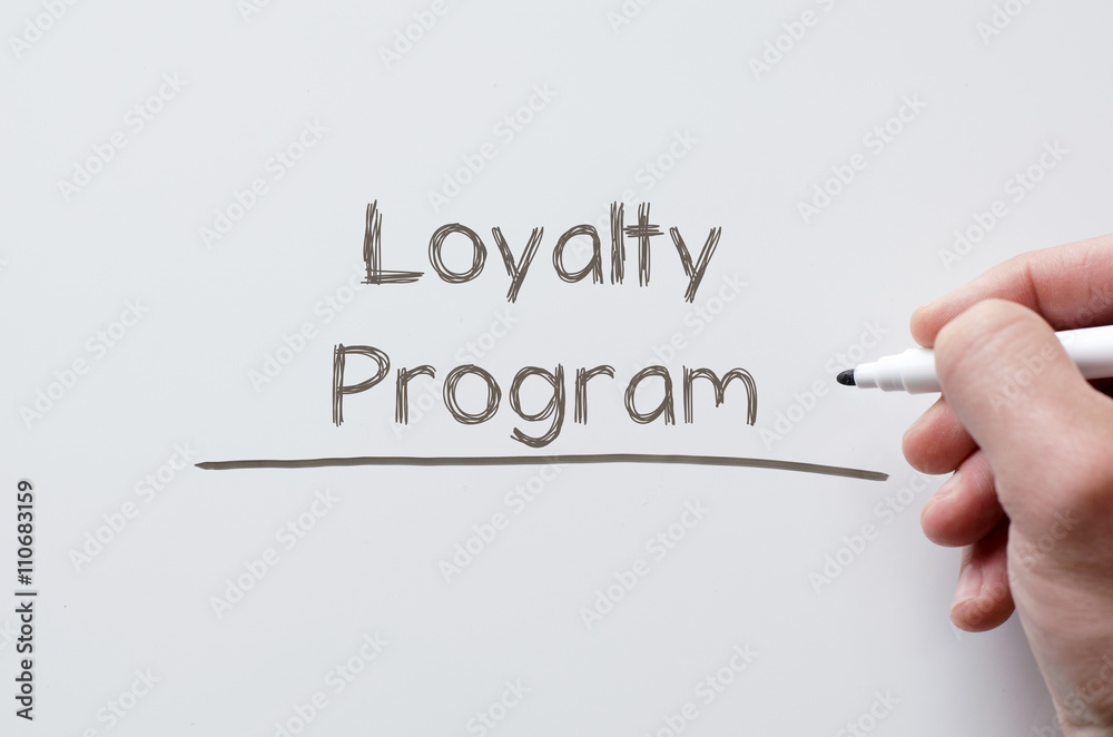 Fototapeta premium Loyalty program written on whiteboard