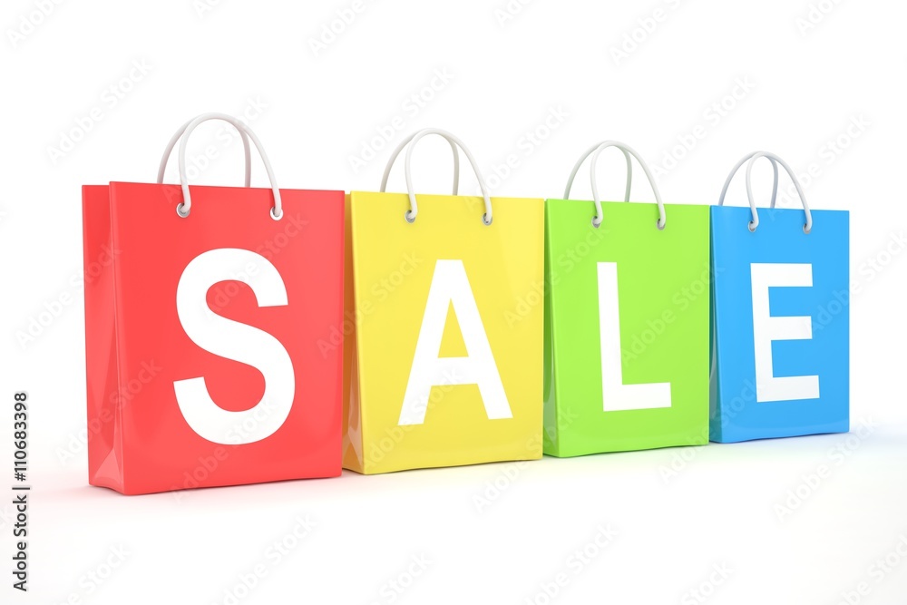 sale written on shopping bag. 3d rendering. sale written on shopping bag. 3d rendering.