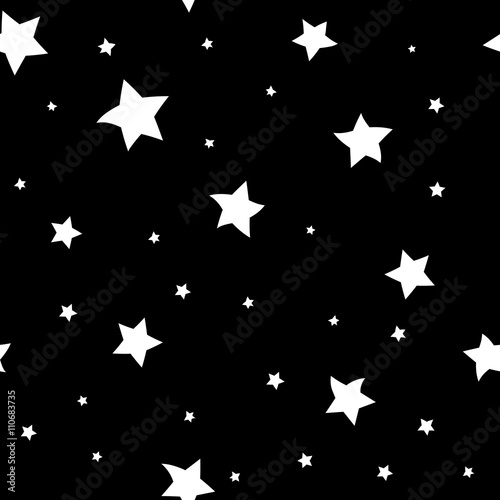 Star seamless pattern. Hand drawn retro background. Chaotic elements. Cartoon abstract shape texture. Effect of sky. Design template decoration wallpaper  wrapping  fabric  textile Vector Illustration