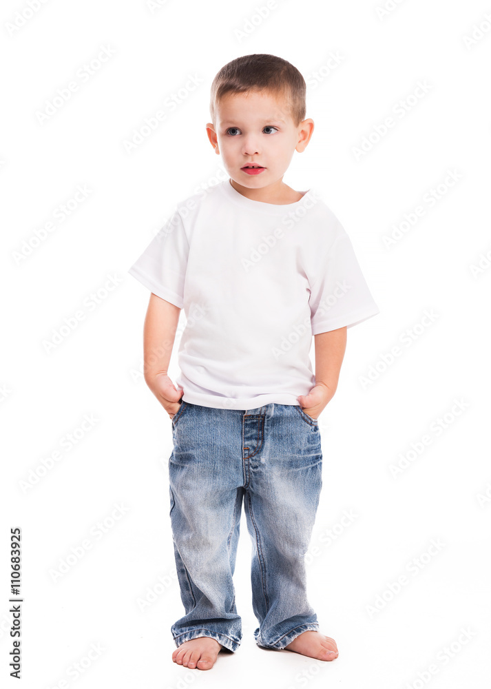 little boy in white shirt isolated on white background little boy in white shirt isolated on white background