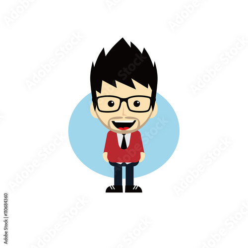 geek cartoon nerd character