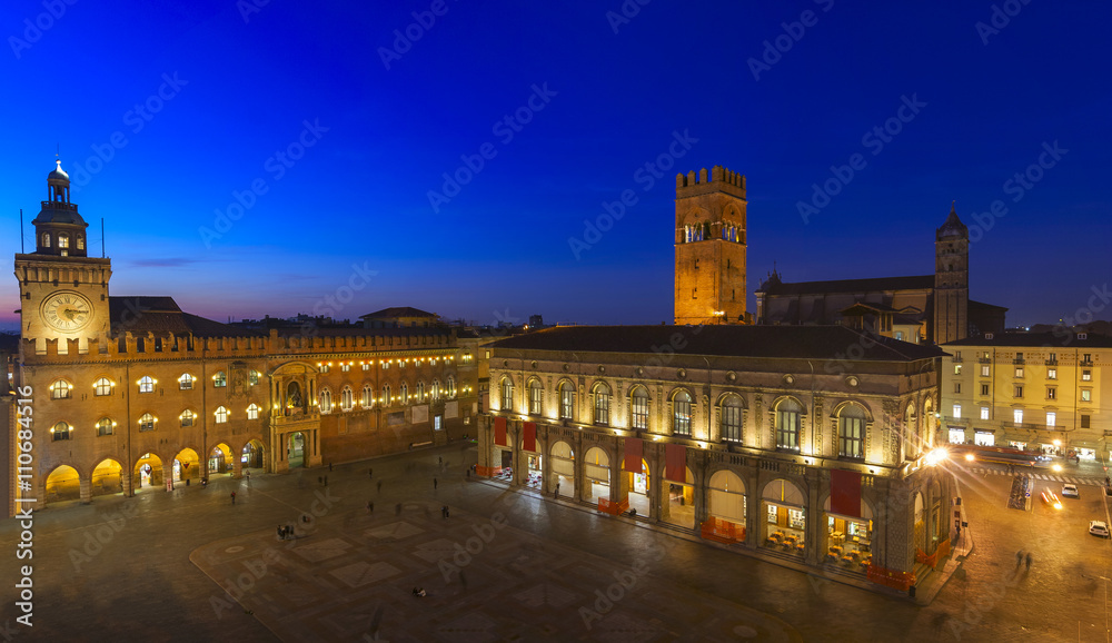A panoramic view of main square - bologna, italy
