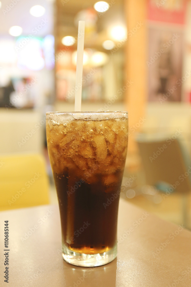Cold cola in glass. Cold cola in glass.