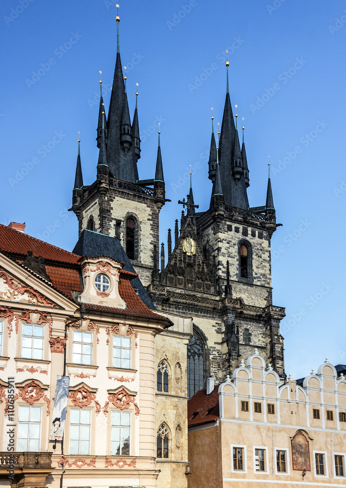 Prague, Czech Republic. Old Town, Staromestska square, Church of Prague, Czech Republic. Old Town, Staromestska square, Church of