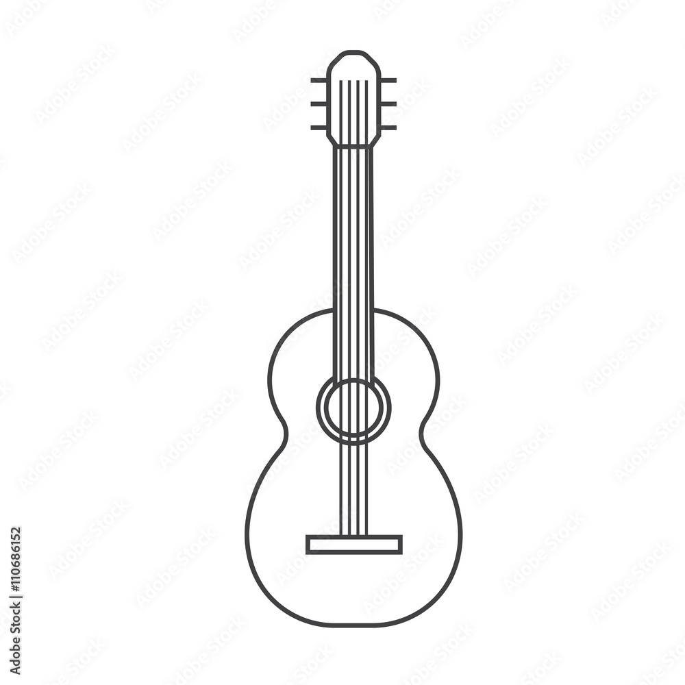 Fototapeta premium Music Guitar Outline Vector Icon