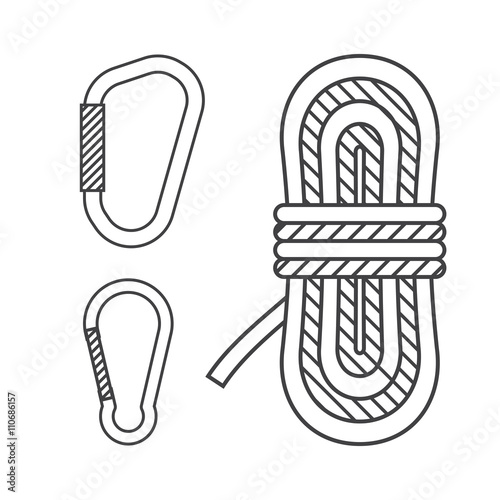 Climbing and Mounaineering Icons Set