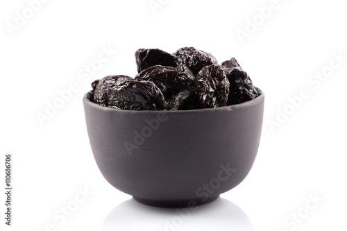 Dried plum - prunes isolated