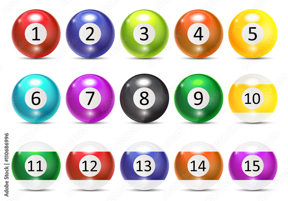 Ivories, Billiard Balls Set Vector Ivories, Billiard Balls Set Vector