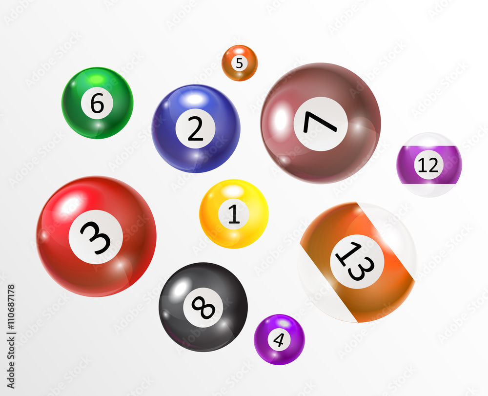 Ivories, Billiard Balls Set Vector Ivories, Billiard Balls Set Vector
