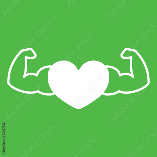 healthy heart muscle bodybuilding power strong icon