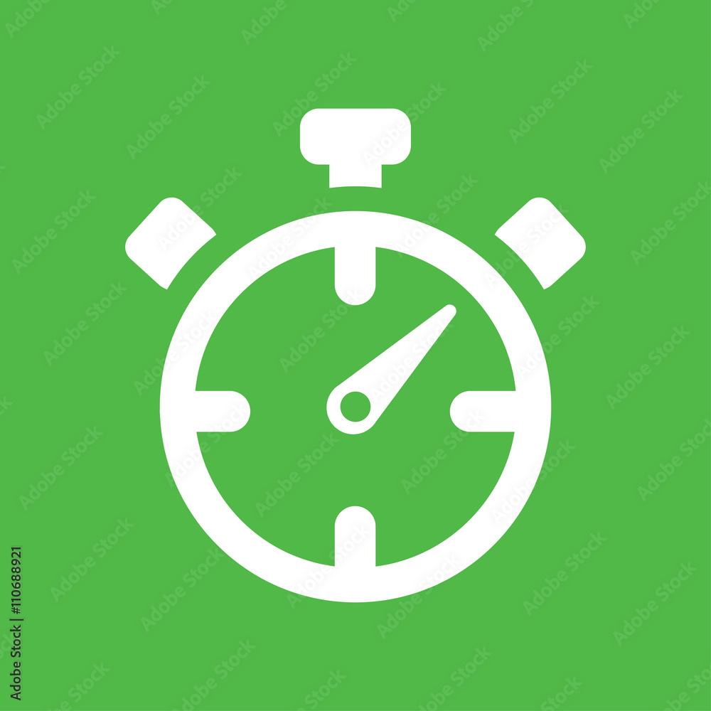stopwatch chronometer green white simple icon stopwatch chronometer green white simple icon