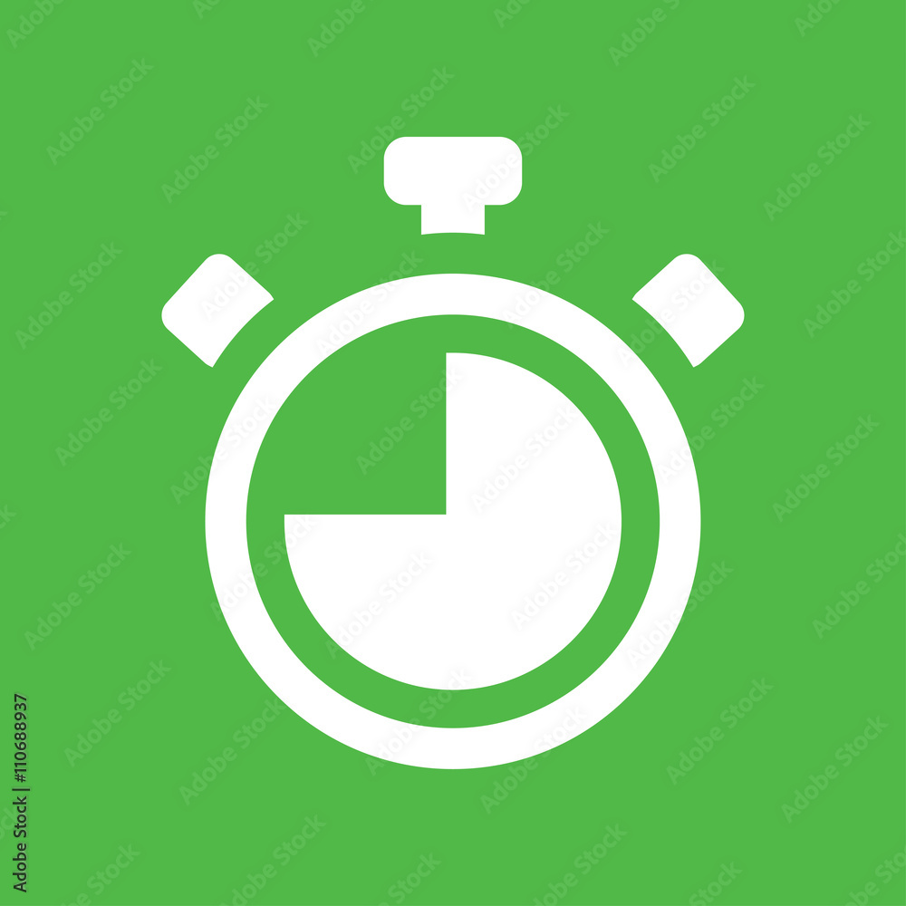 stopwatch chronometer green white simple icon stopwatch chronometer green white simple icon