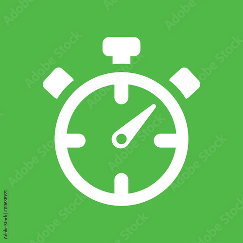 Free Download stopwatch chronometer green white simple icon - GFXLoad
