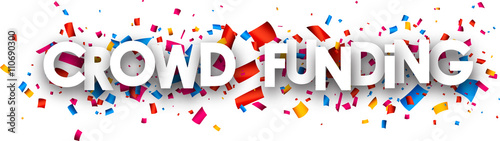 Crowd funding paper banner.