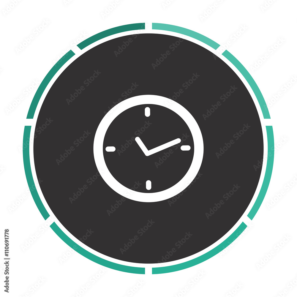 watch Simple flat white vector pictogram on black circle. Illustration icon watch Simple flat white vector pictogram on black circle. Illustration icon
