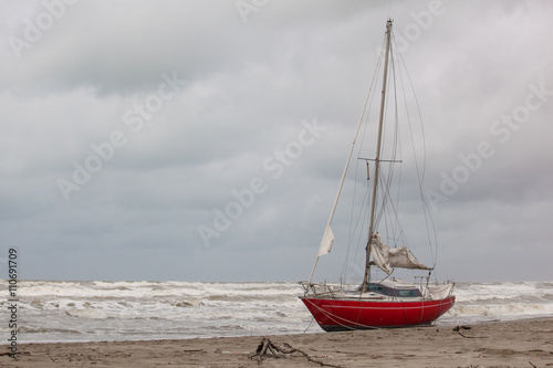 Abandoned sailboat