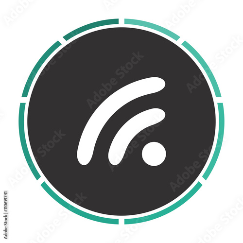 WiFi zone Simple flat white vector pictogram on black circle. Illustration icon