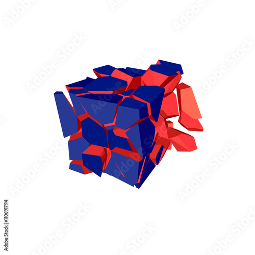 Exploded cube. Vector illus...
