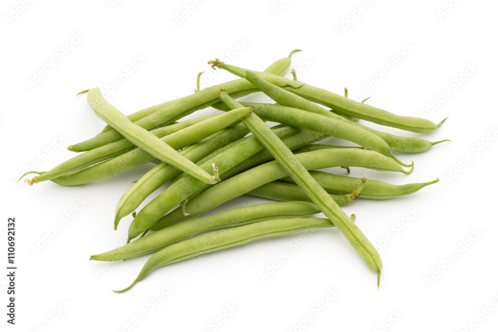 Fototapeta premium Green beans isolated on a white background.