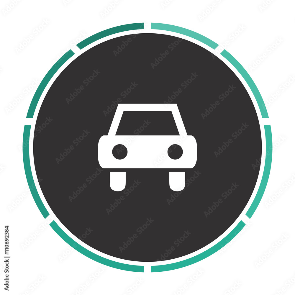 Car Simple flat white vector pictogram on black circle. Illustration icon Car Simple flat white vector pictogram on black circle. Illustration icon