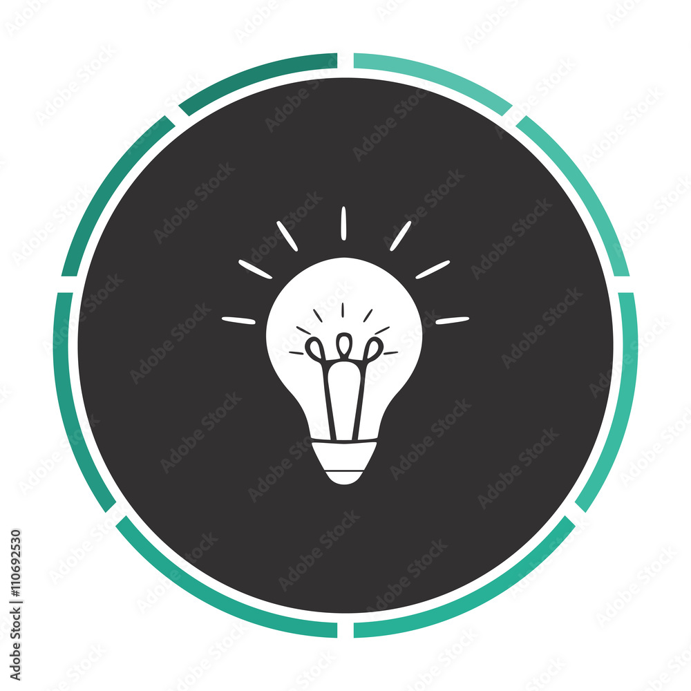 Bulb Simple flat white vector pictogram on black circle. Illustration icon Bulb Simple flat white vector pictogram on black circle. Illustration icon