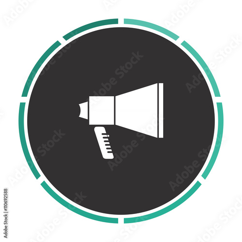 mouthpiece Simple flat white vector pictogram on black circle. Illustration icon