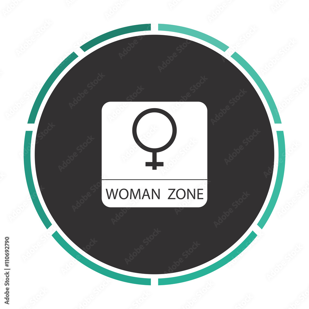 women gender Simple flat white vector pictogram on black circle. Illustration icon women gender Simple flat white vector pictogram on black circle. Illustration icon