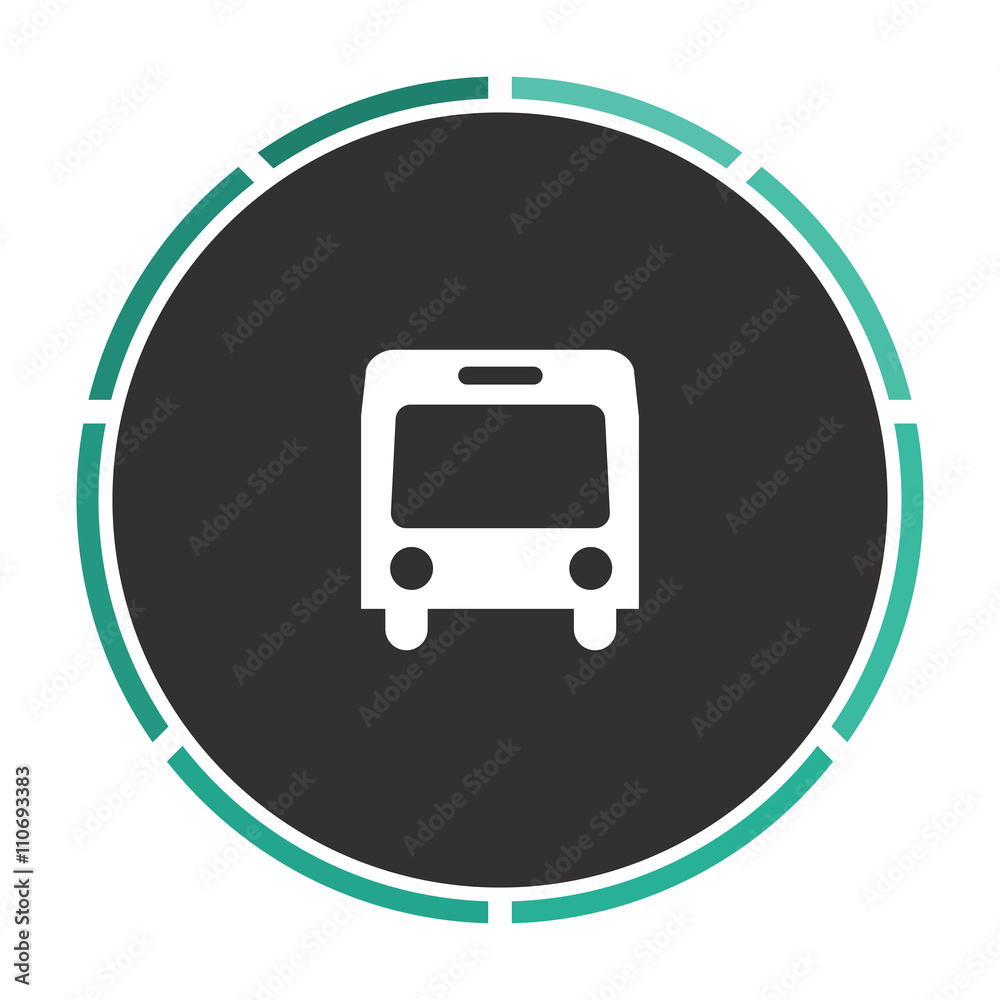 Passenger bus Simple flat white vector pictogram on black circle. Illustration icon Passenger bus Simple flat white vector pictogram on black circle. Illustration icon