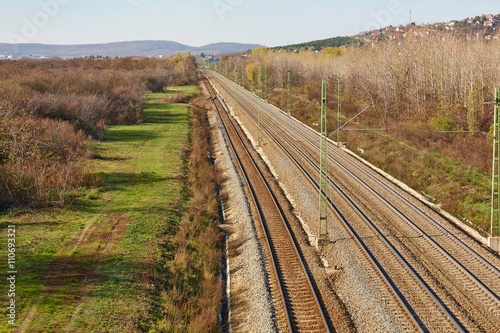 Railway tracks to the distance