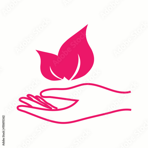hand care cosmetic pink icon