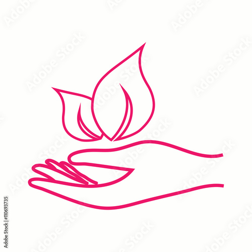 hand care cosmetic pink icon