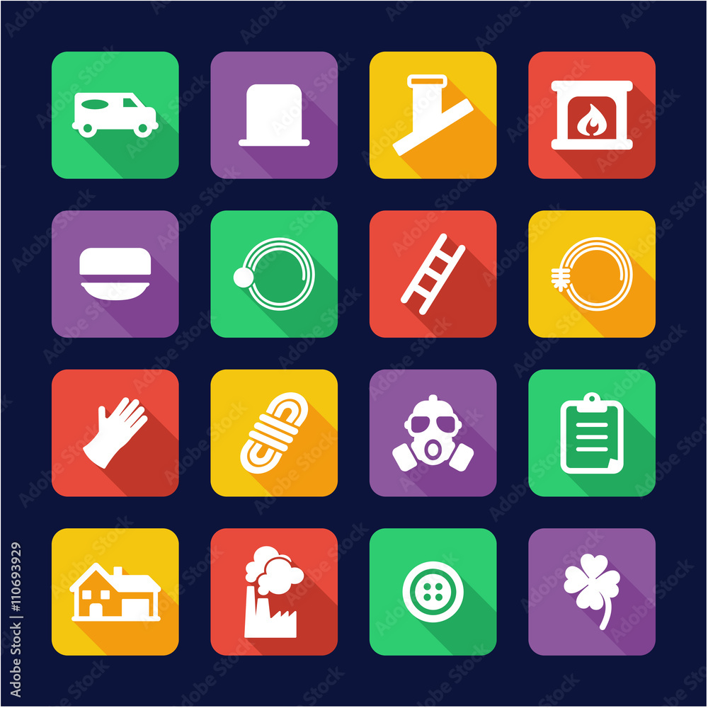 Chimney Sweeper Icons Flat Design Chimney Sweeper Icons Flat Design