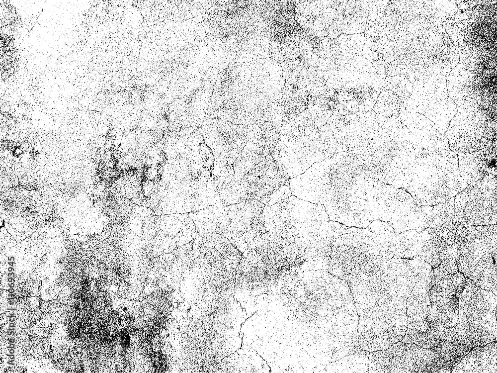Scratched grunge texture. Concrete texture overlay. Distressed texture. Black and white colored grunge background.  Abstract background. Vector illustration