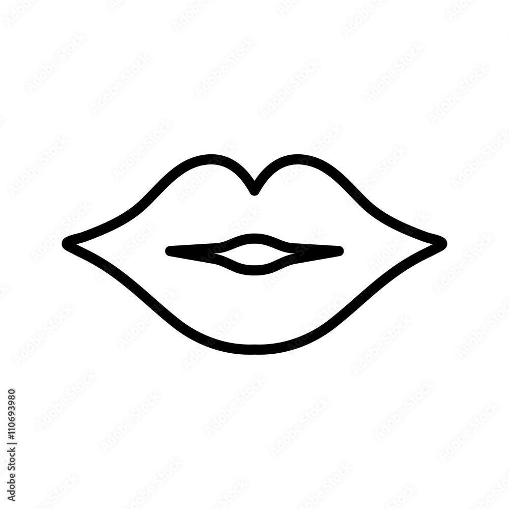 lips kiss sexy smile lipgloss lipstick thin line icon lips kiss sexy smile lipgloss lipstick thin line icon
