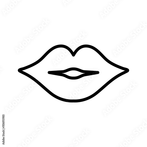lips kiss sexy smile lipgloss lipstick thin line icon