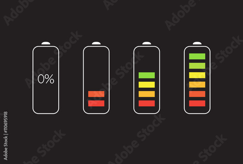Vector Battery Accumulator Charge Icon or Symbol Set