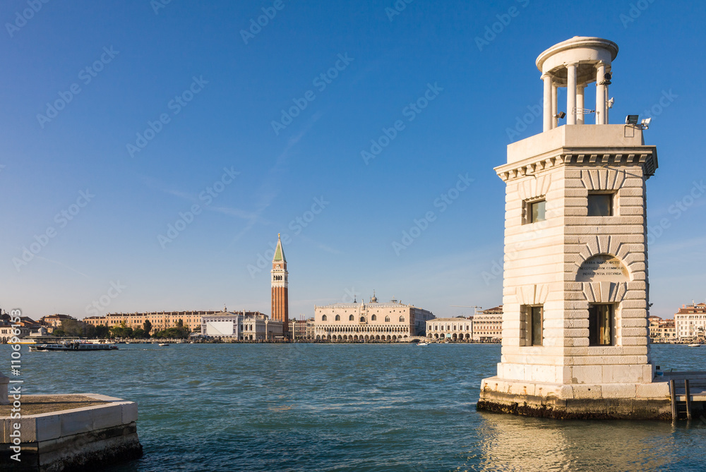 View on San Marco square from San Giorgio Maggiore island in Venice, Italy